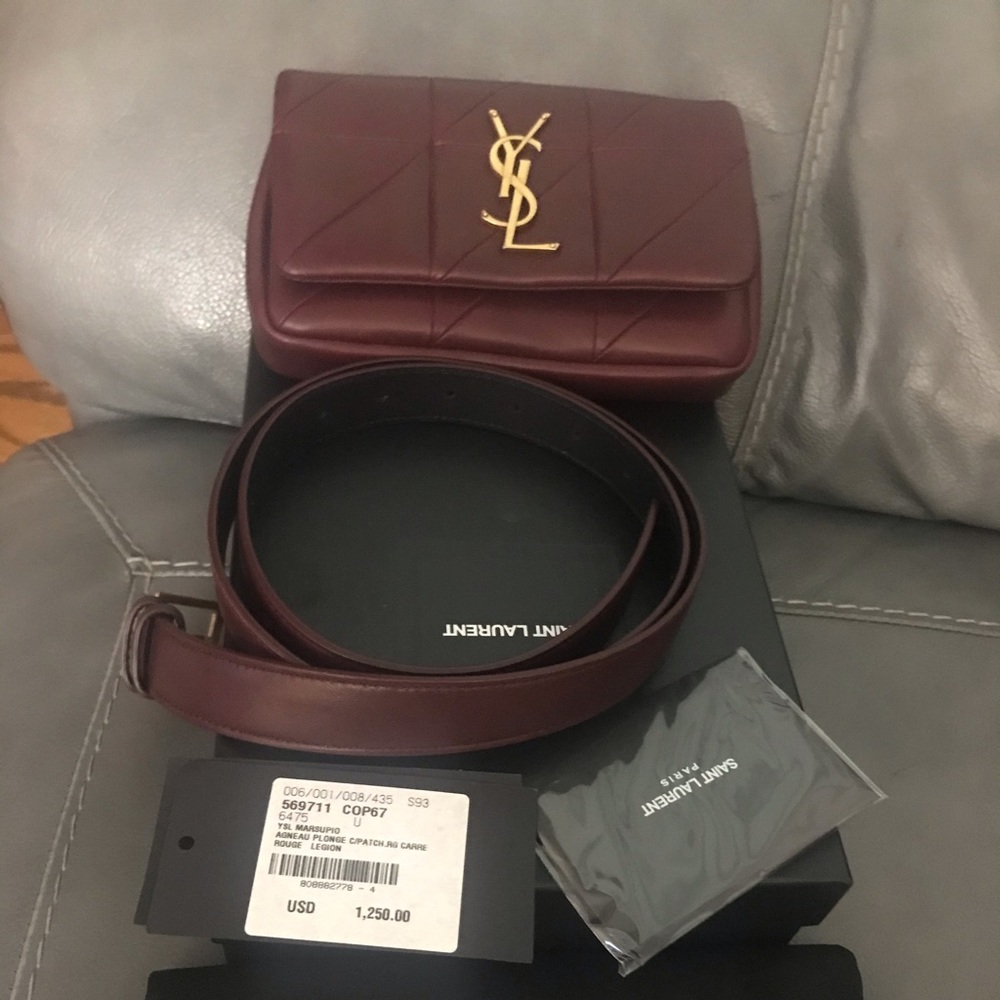 YSL belt bag color is wine - Picture 1 of 8